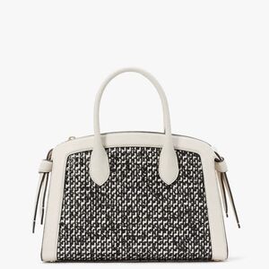 kate spade Knott Raffia Tweed Medium Zip-top Satchel